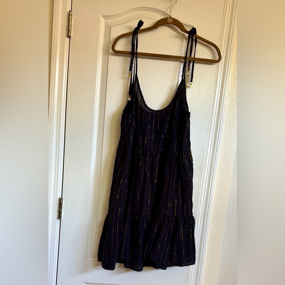 Aerie Magic Hour Black Swim Cover-Up Dress